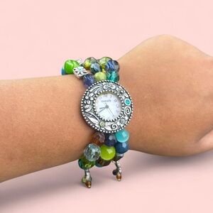 Chico's Multicolor Beaded Wrap Watch Bracelet